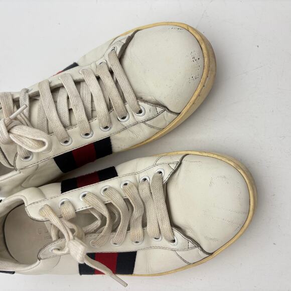 Gucci White Ace Low Sneakers Men's 9 Luxury Streetwear - Picture 12 of 15